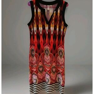Emma & Michelle Sleeveless Paisley Dress Women's Size Large Multicolor‎